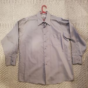 Grey button down shirt